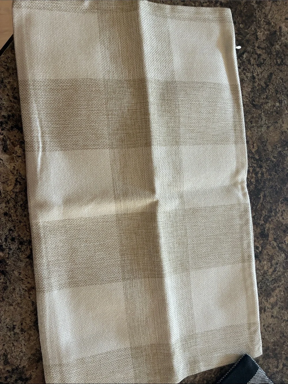 Neutral Beige Plaid Throw Pillow Cover